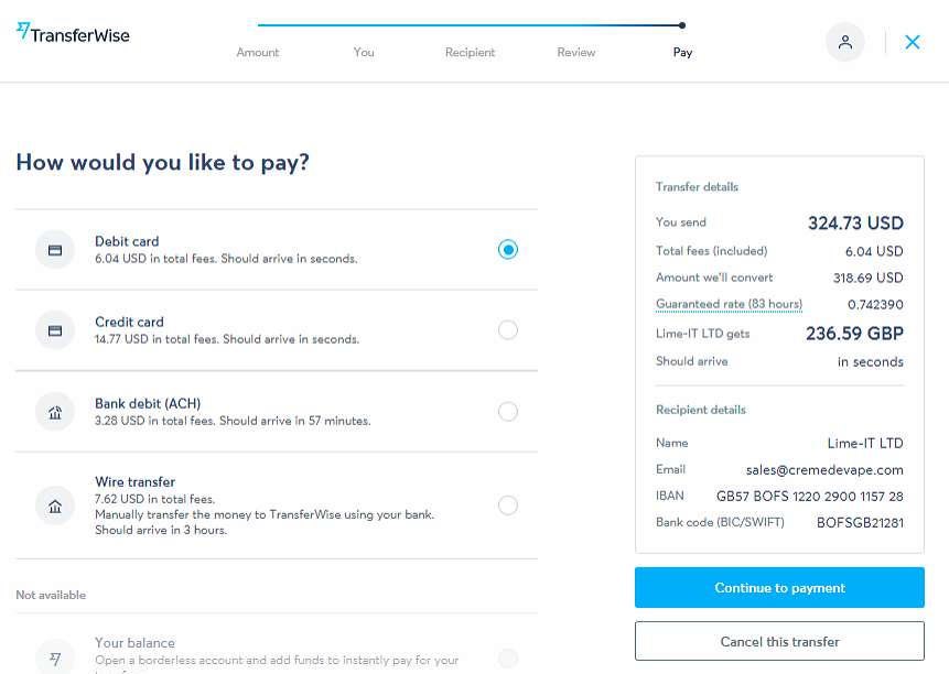 TransferWise Tutorial